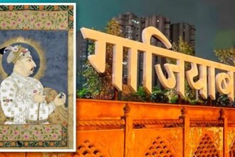 Transformation from Ghaziuddin Nagar to Ghaziabad, showcasing industrial development and historical evolution.