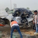 hapur-delhi-lucknow-highway-car-accident-one-dead-six-injured
