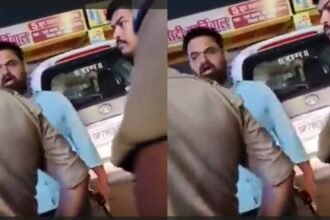 kanpur-bjp-leader-shailendra-tripathi-car-police-action-chaos