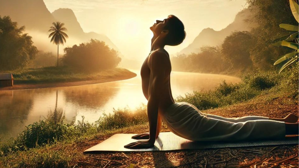 best daily yoga routineतिर्यक भुजंगासन (Twisting Cobra Pose)