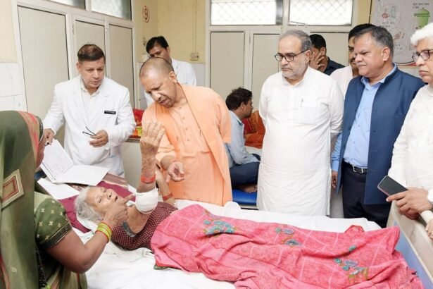 Hathras Satsang Stampede CM Yogi meets the injured in the hospital