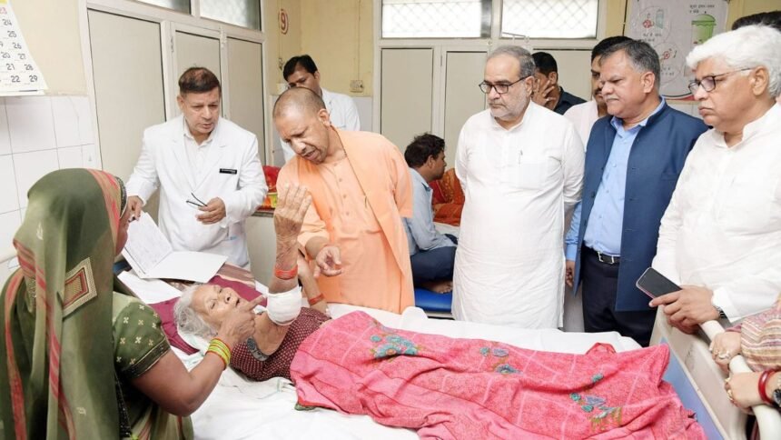 Hathras Satsang Stampede CM Yogi meets the injured in the hospital