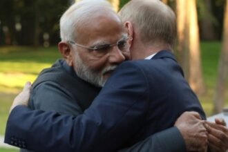 Modi Putin Hug pm modi