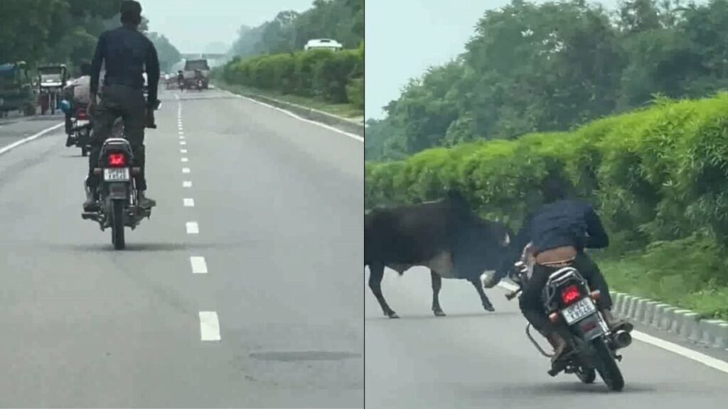 sitapur-dangerous-bike-stunt-with-child-video-viral