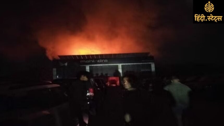 bulandshahr-mahindra-showroom-fire-property-damage