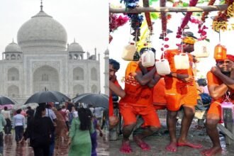 Agra Taj Mahal में Gangajal चढ़ाने पर (1)