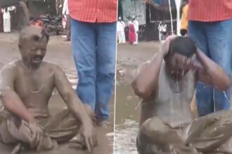 Ahmednagar CPI Leader Sanjay Nangare Mud Bath