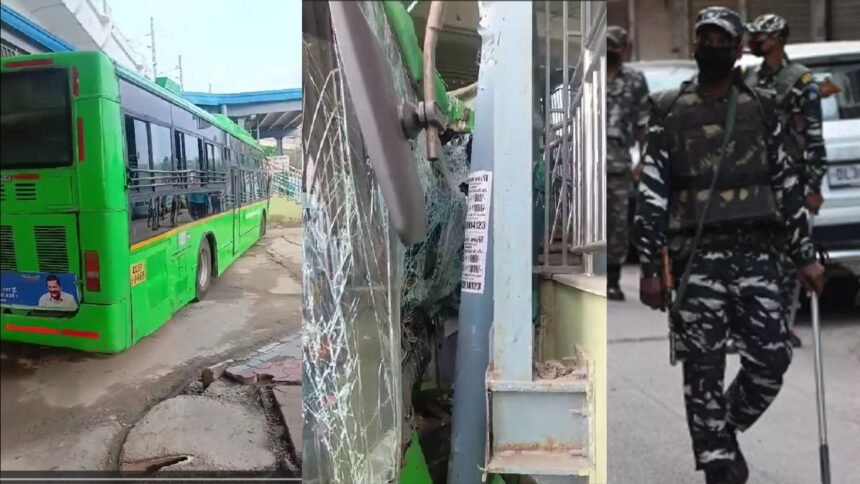 Anand Vihar मेट्रो स्टेशन पर DTC Bus Accident दो CRPF Jawans घायल,