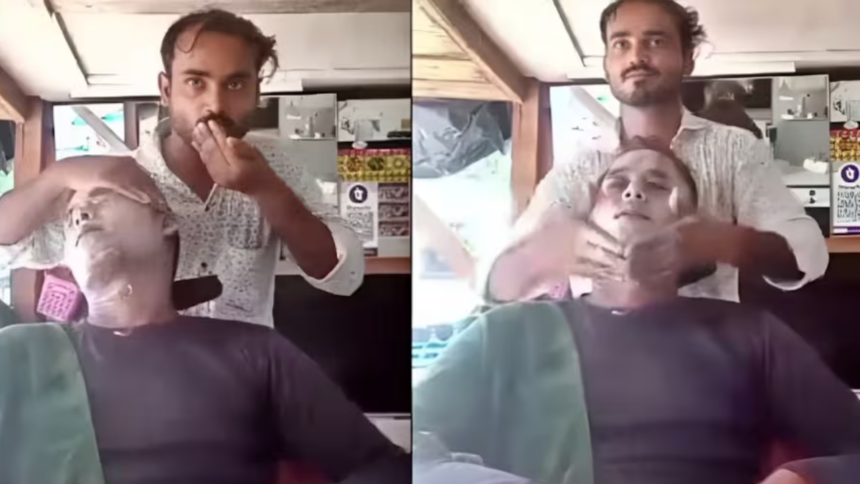 kannauj-salon-employee-massage-with-spit-video-viral