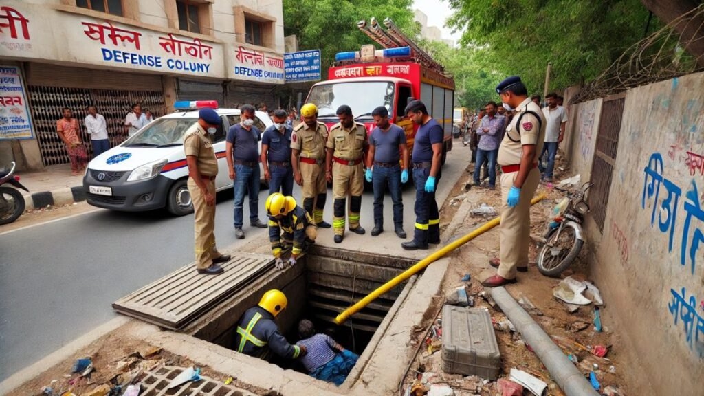 _Delhi की Defense कॉलोनी में नाले में गिरे 7 साल के बच्चे