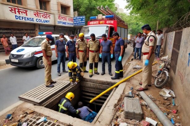 _Delhi की Defense कॉलोनी में नाले में गिरे 7 साल के बच्चे