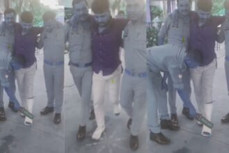 Kanpur: पैर में फैक्चर के बावजूद पुलिस भर्ती परीक्षा में