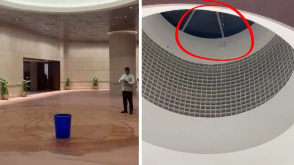 new-parliament-building-water-leak-congress-video
