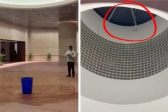 new-parliament-building-water-leak-congress-video