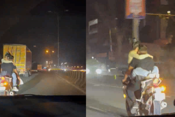 Delhi के विकासपुरी में अर्धरात्रि बाइक पर रोमांस करते कपल का वीडियो हुआ वायरल