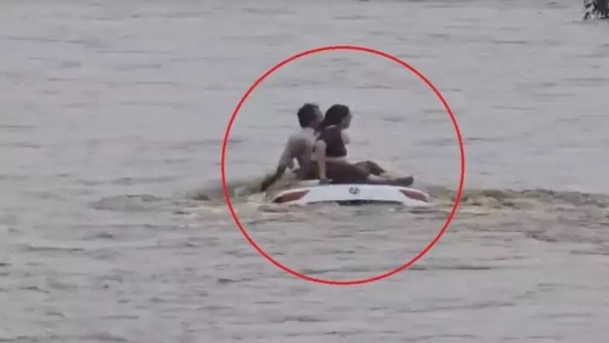 Gujarat: सबरकांठा में कार की छत पर फंसे कपल, जान बचाने के लिए हुआ Dramatic रेस्क्यू 1 Gujarat: सबरकांठा में कार की छत पर फंसे कपल, जान बचाने के लिए हुआ Dramatic रेस्क्यू