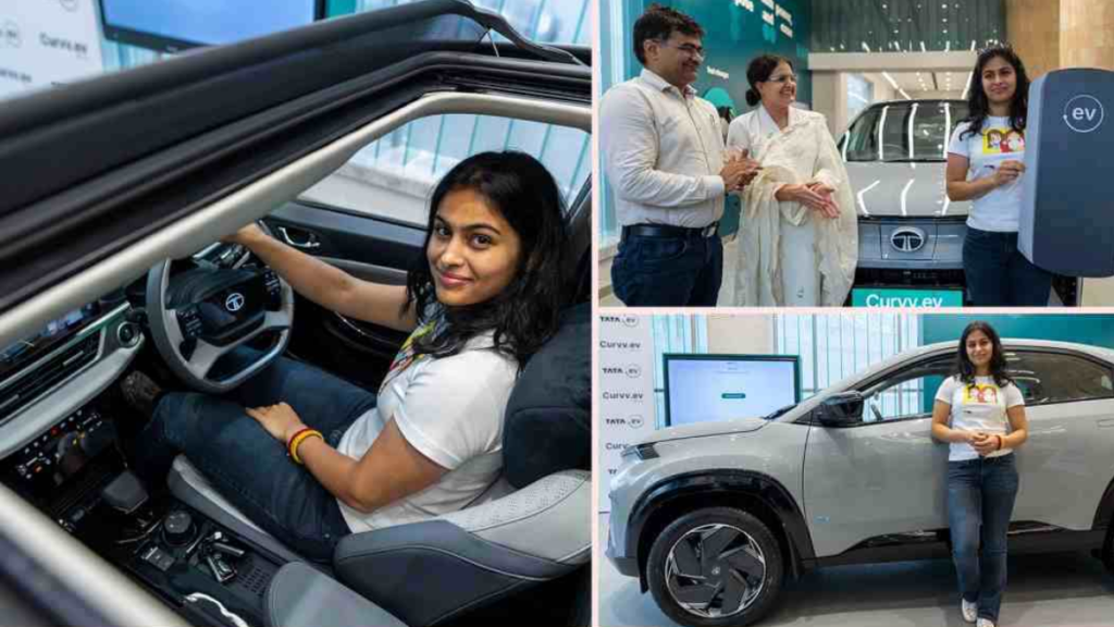 Olympic medallist Manu Bhaker को टाटा मोटर्स ने उपहार में दी नई Curvv EV SUV जानिए इसकी खासियतें