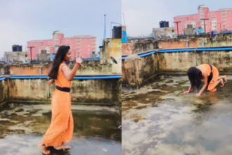 Viral Videos: बारिश में रील बनाते समय छत पर फिसली युवती, मजेदार वीडियो ने मचाई धूम