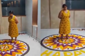 Bengaluru: महिला ने पैरों से रौंद डाली बच्चों द्वारा बनाई गई रंगोली, सोशल मीडिया पर भड़का गुस्सा