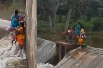 Andhra Pradesh में गर्भवती महिला को उफनती नदी पार कर अस्पताल पहुंचाने की कोशिश, वीडियो हो रहा वायरल