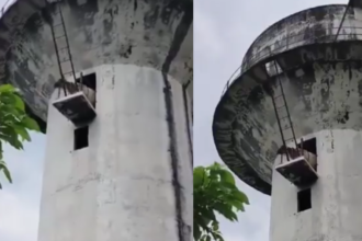 Lucknow में अजीब घटना: पानी की टंकी पर चढ़ी गाय, सुरक्षित उतारा गया