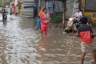 झज्जर में मूसलाधार बारिश से जलभराव