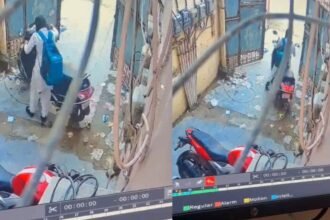 वाराणसी स्कूली ड्रेस में दो लड़कियों ने की स्कूटी चोरी, महिला से चाबी लेकर फरार