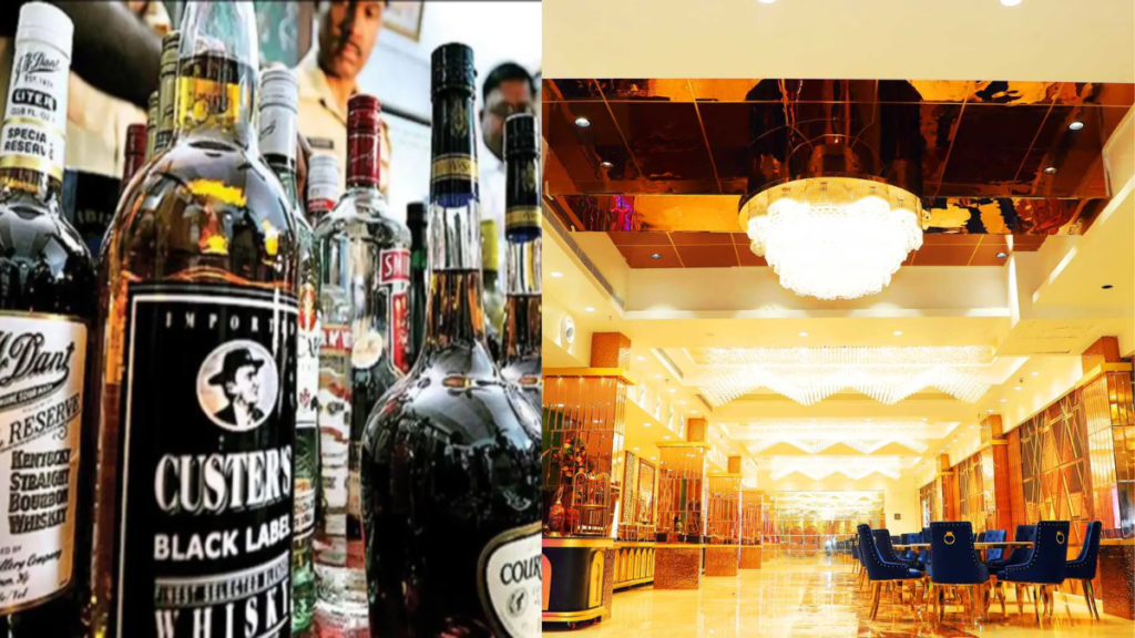 Ghaziabad: हरियाणा मार्क की शराब परोसने पर वेंकट हॉल