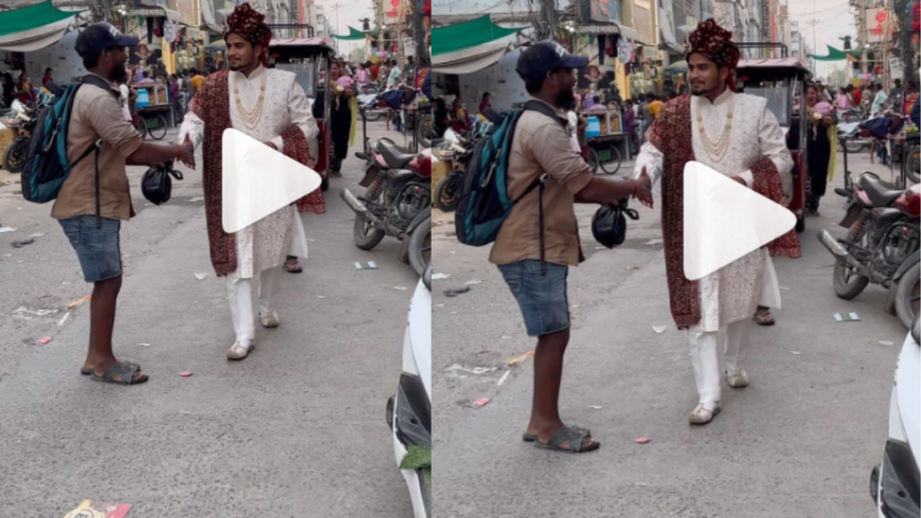 Haryana के बाजार में दूल्हे की तरह सजे युवक का वीडियो वायरल