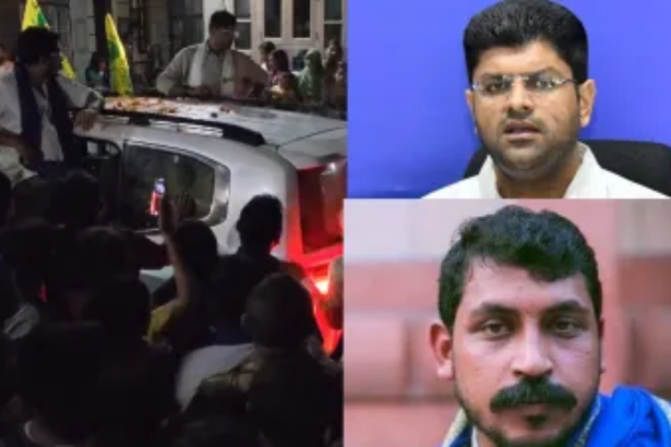 Haryana: उचाना में चुनाव प्रचार के दौरान दुष्यंत और चंद्रशेखर के काफिले पर अज्ञात युवकों ने किया हमला, मचा हंगामा