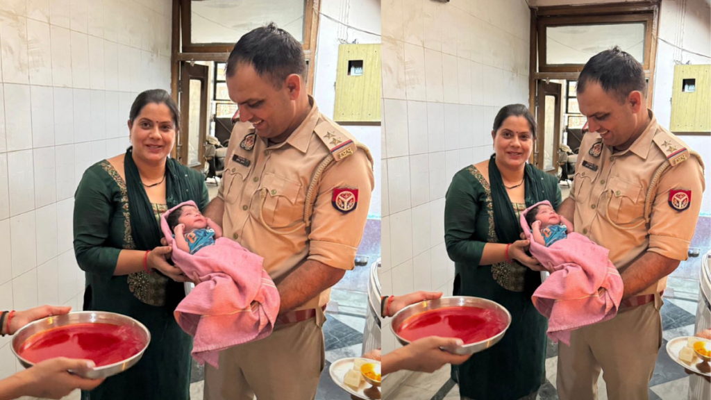 Ghaziabad: तिमोही में मिली नवजात बच्ची को चौकी इंचार्ज पुष्पेंद्र चौधरी ने लिया गोद, अपना नाम देने का लिया फैसला
